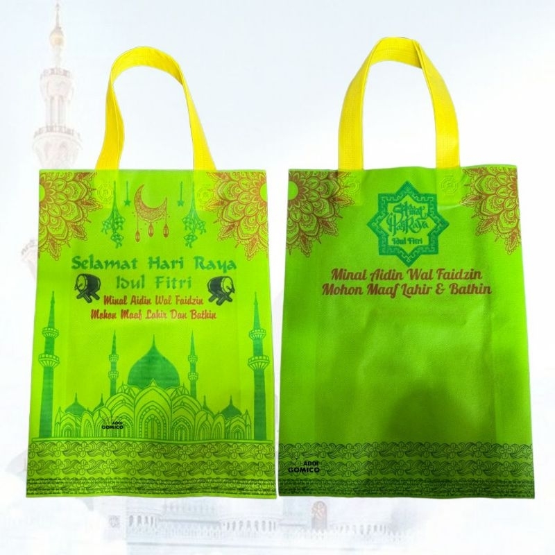 

TAS SPUNBOND IDUL FITRI 30×40 cocok isi sembako dll /pcs