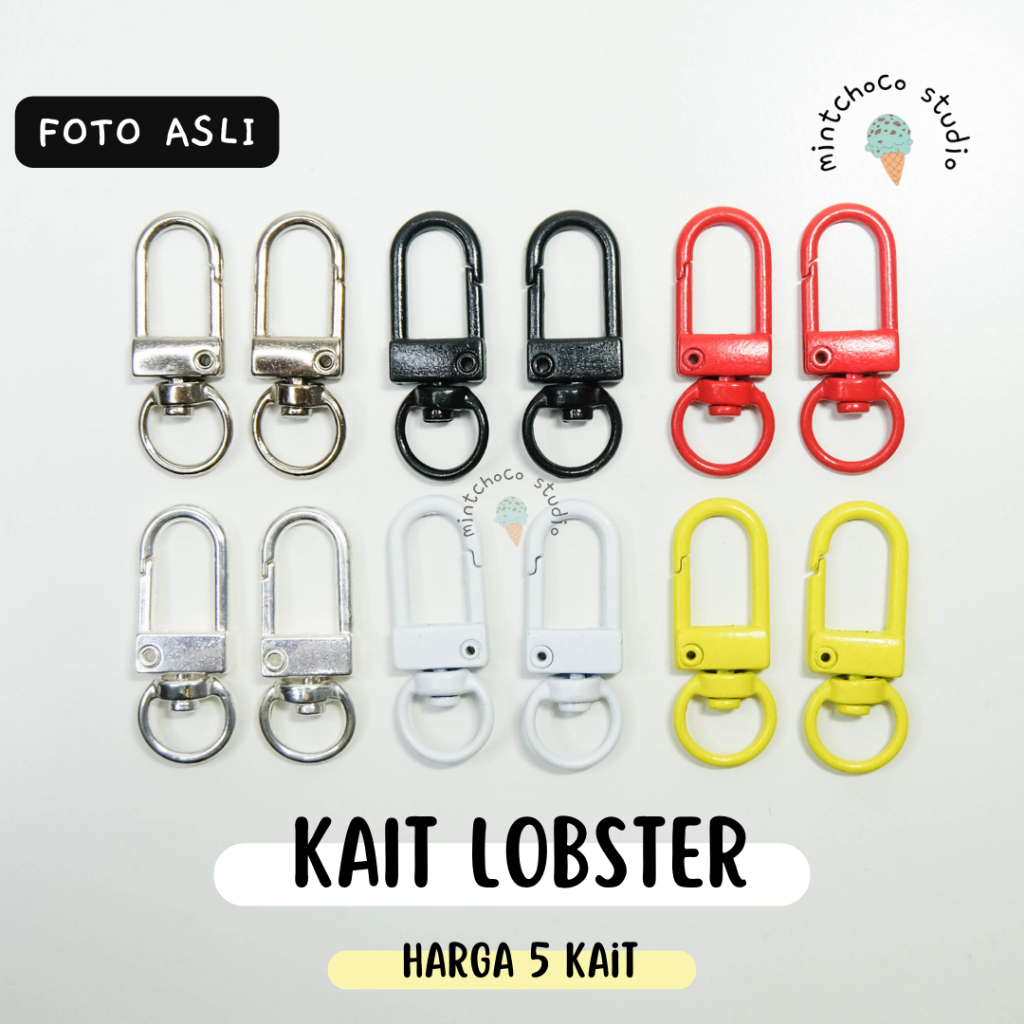 [5 pcs] Gantungan Kunci Kait Lobster Hook Besi
