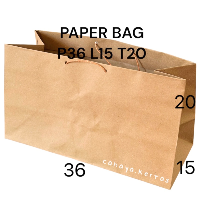 

Paper bag coklat polos 36 x 20 paper bag bolu ukuran P36 L15 T20