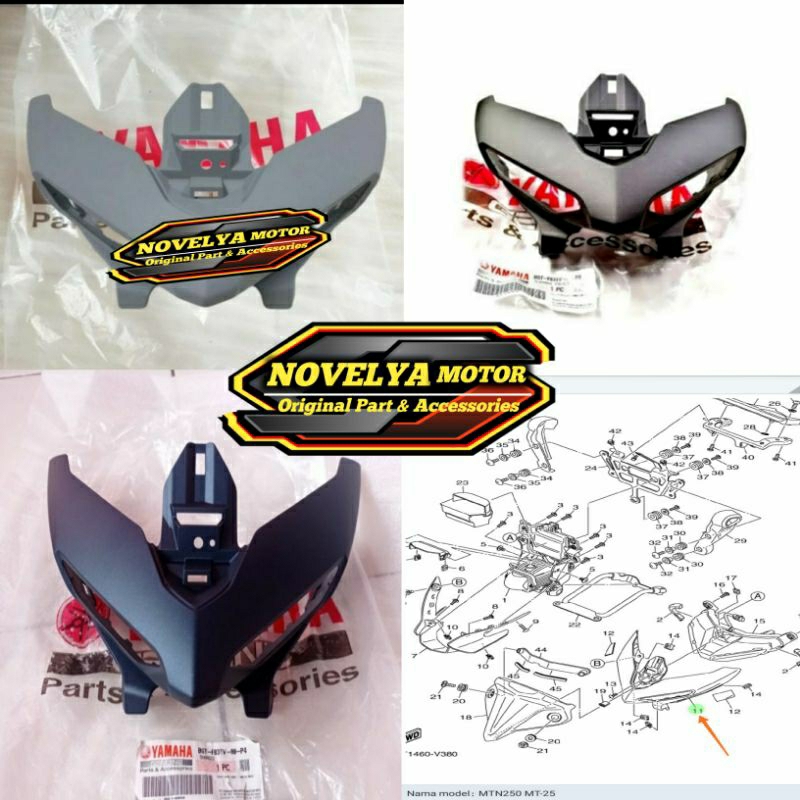 COVER HEADLIGHT COVER LAMPU SENJA NEW MT25 2020 UP SILVER ABU BIRU NEVI B9T-F831V-00