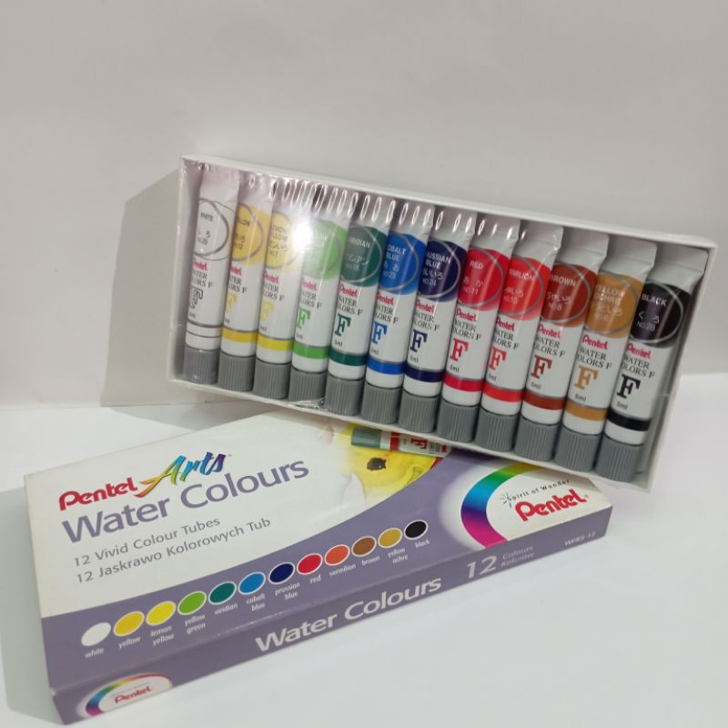 

PENTEL ARTS WATER COLORS WFRS-12 5ml 12 warna ( cat air ) / pcs