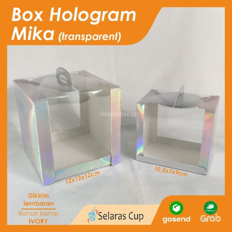 

ISI 10 box cup cake hologram transparent - premium hampers packaging ready to make your gift special - transparan dus kue box kue lucu warna warni custom packaging transparan - idul fitri hampers natal lebaran christmas gift imlek mika