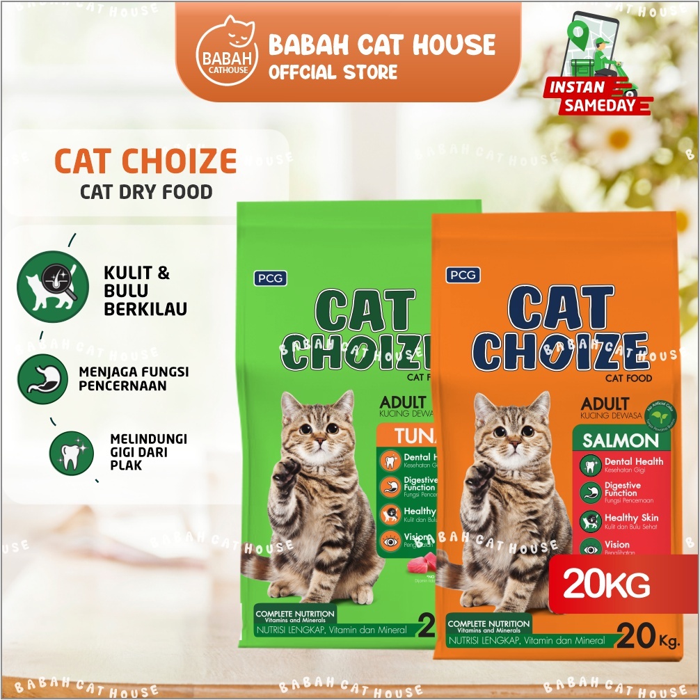GOJEK GRAB 20kg CAT CHOIZE ADULT Makanan Kucing Tuna Salmon Dry Food Choice Rasa Pakan Murah Untuk A