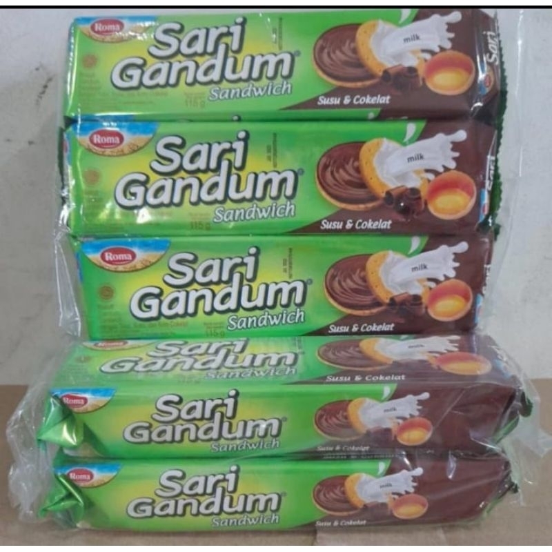 

Roma sari gandum sandwich coklat per pack isi 6 x 115 gr