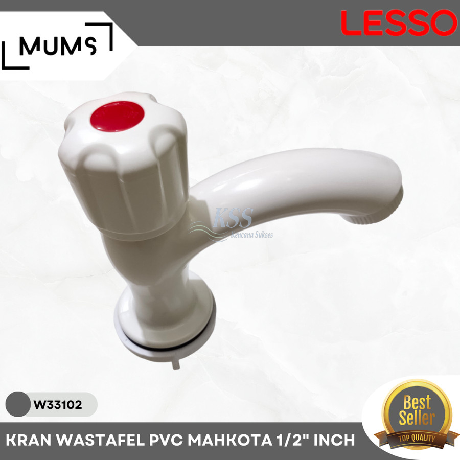 Kran Wastafel Mahkota Pvc Lesso 1/2" Inch Keran Air Plastik Bagus Awet Kran Angsa Basin Faucet Kran 