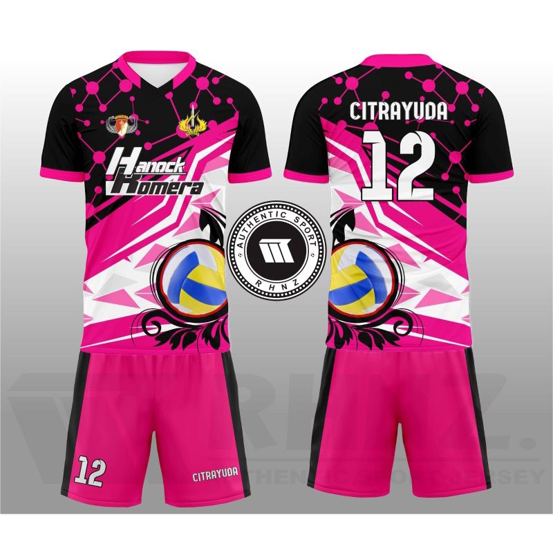 JERSEY VOLI CUSTOM NAMA DAN DESIGN BAHAN DRYFIT PREMIUM/KAOS BOLA VOLI BEBAS DESIGN/SETELAN VOLLY PI