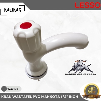 GM-Kran Wastafel Mahkota Pvc Lesso 1/2" Inch Keran Air Plastik Bagus Awet Kran Angsa Basin Faucet Kr