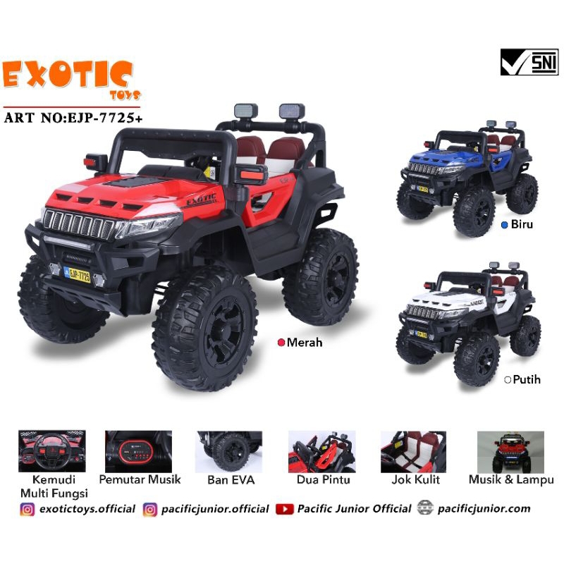 mobil aki anak rubicon jeep exotic ejp 7725+ ban karet