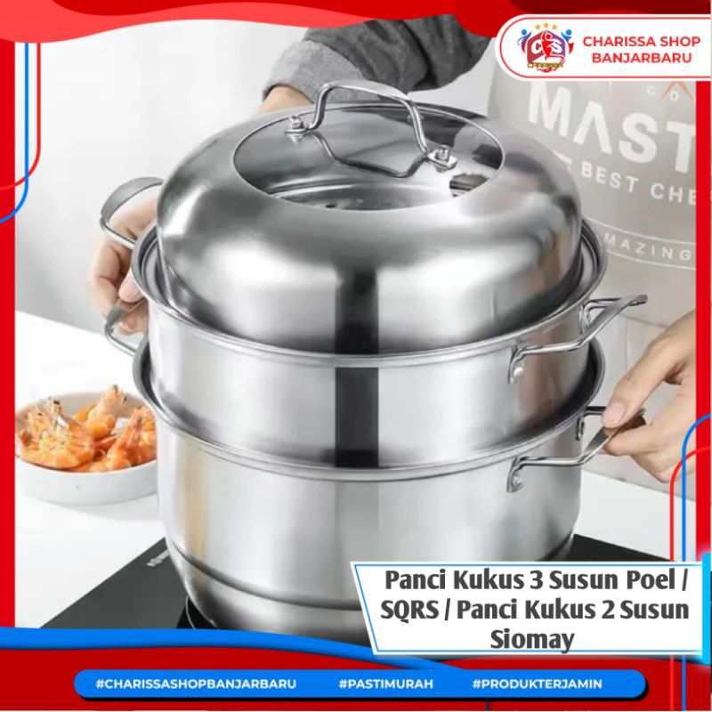 Panci Alaska 3 Susun Panci Kukus 3 Susun Poel / SQRS / Panci Kukus 2 Susun Siomay / Panci Kukus Serb