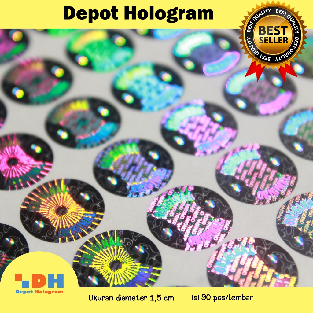 

PAKET 10 lbr ST.Hologram Original Batik Silver uk.d. 1,5 cm - segel rusak srg tawon