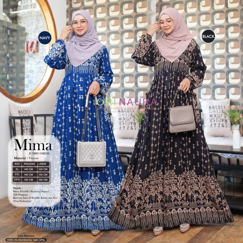 MIMA JUMBO DRES BY ORI NAURA || GAMIS JUMBO RAYON VISCOSE BEST SELLER