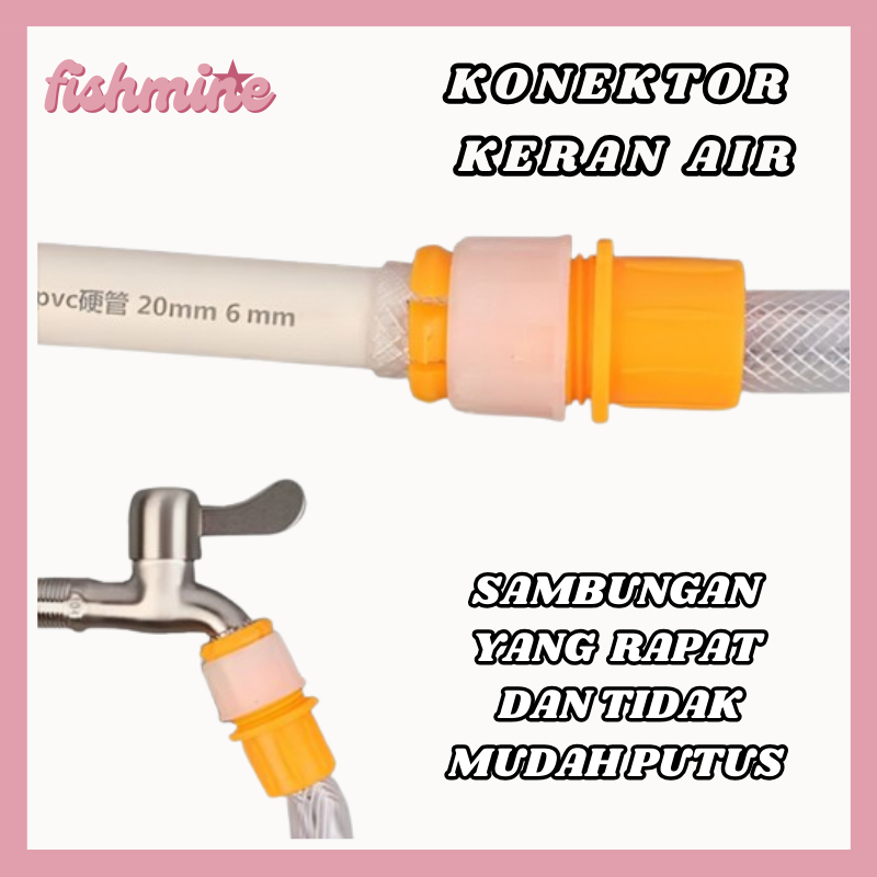 Konektor Selang Sambungan Kran Air Alat Penyambung Pipa Fleksibel Bahan Plastik