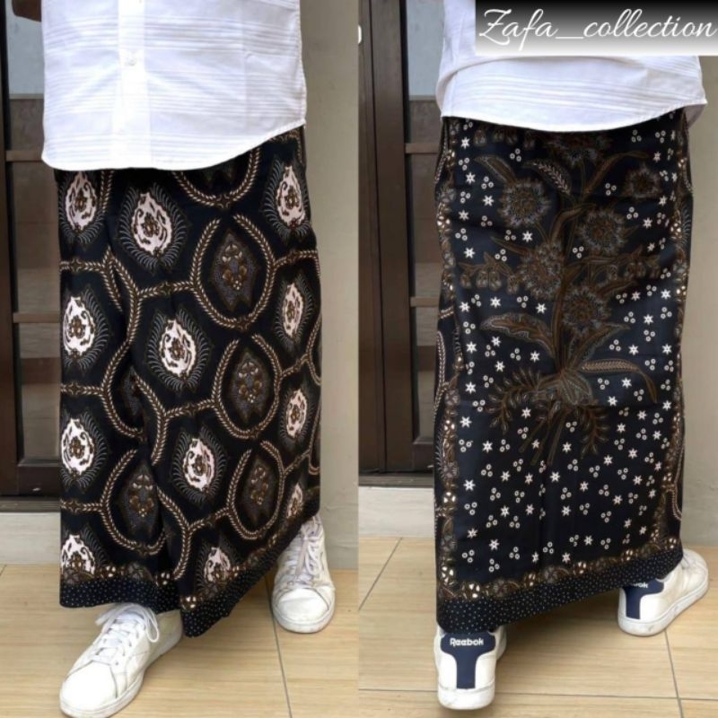 Sarung Batik Hitam Pria Dewasa - Sarung Kang Santri Motif Aksara Jawa HANACARAKA | SARUNG SANTRI AZZ