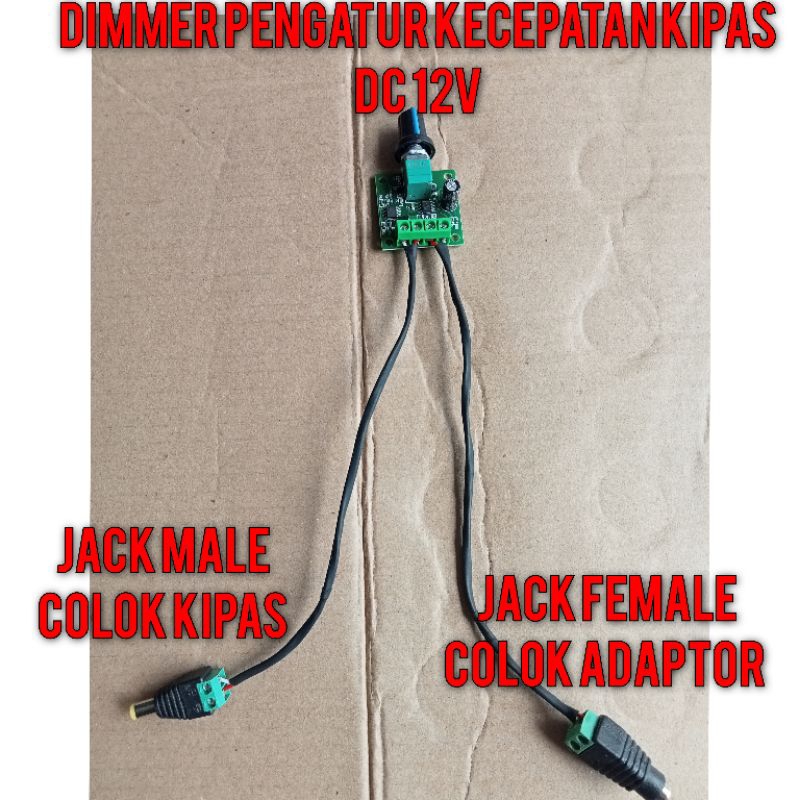 Dimmer Pengatur kecepatan kipas DC 12v lengkap tinggal pakai