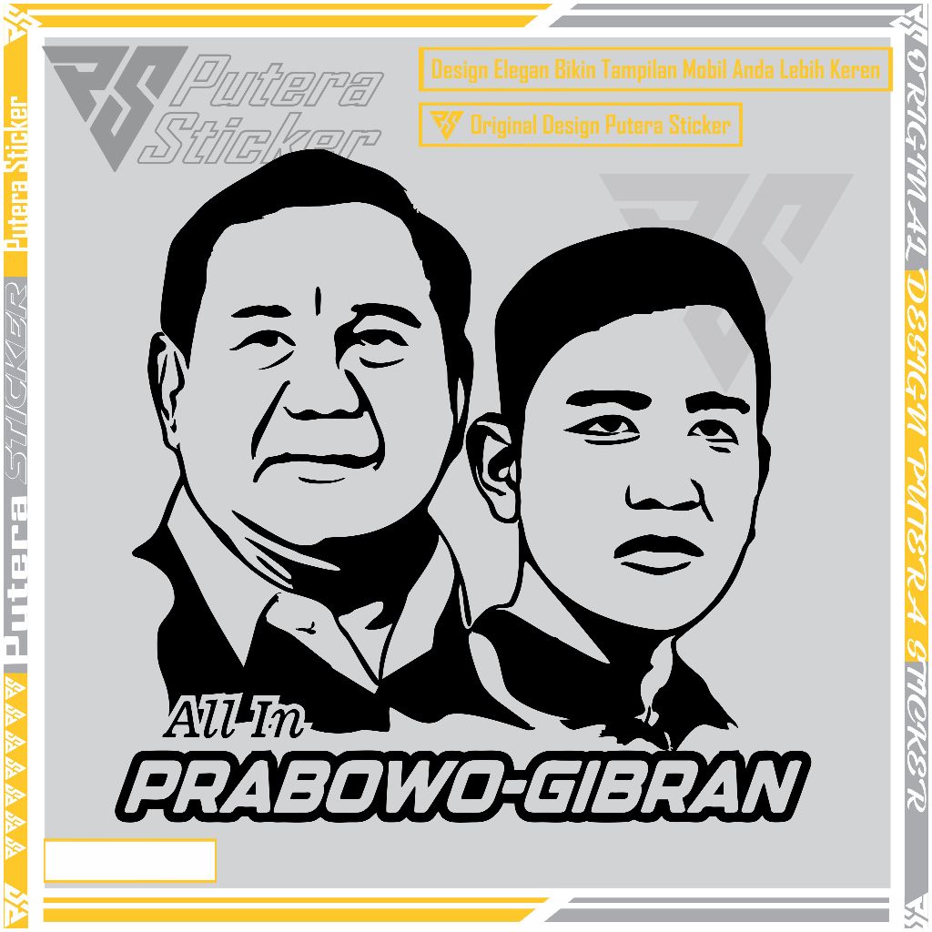 cutting stiker stiker prabowo-gibran stiker visor motor nmx stiker kaca mobil prabowo gibran