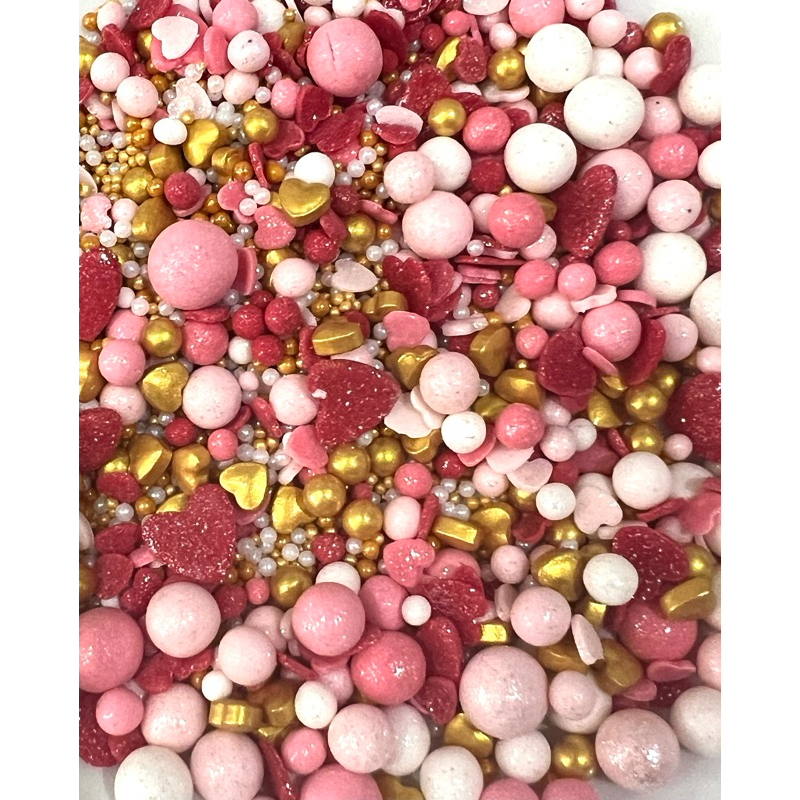 

Part 2 : sprinkle trimit hiasan kue/ taburan hiasan kue emas/ sprinkles timit kue gold/ hati/ trimit bintang star bulat valentine/ love