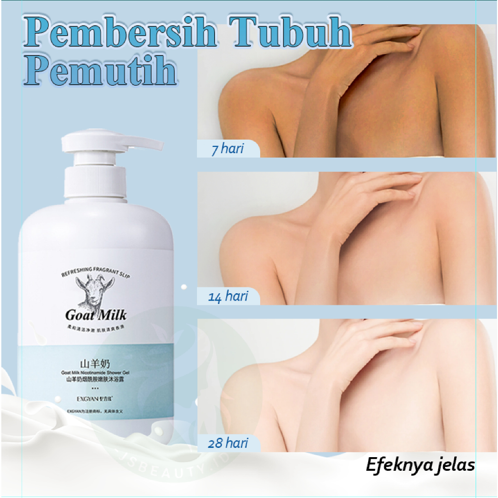 Sabun pemutih badan Sabun mandi cair Whitening body wash 800ML Goat milk Niacinamide Lembut Body was