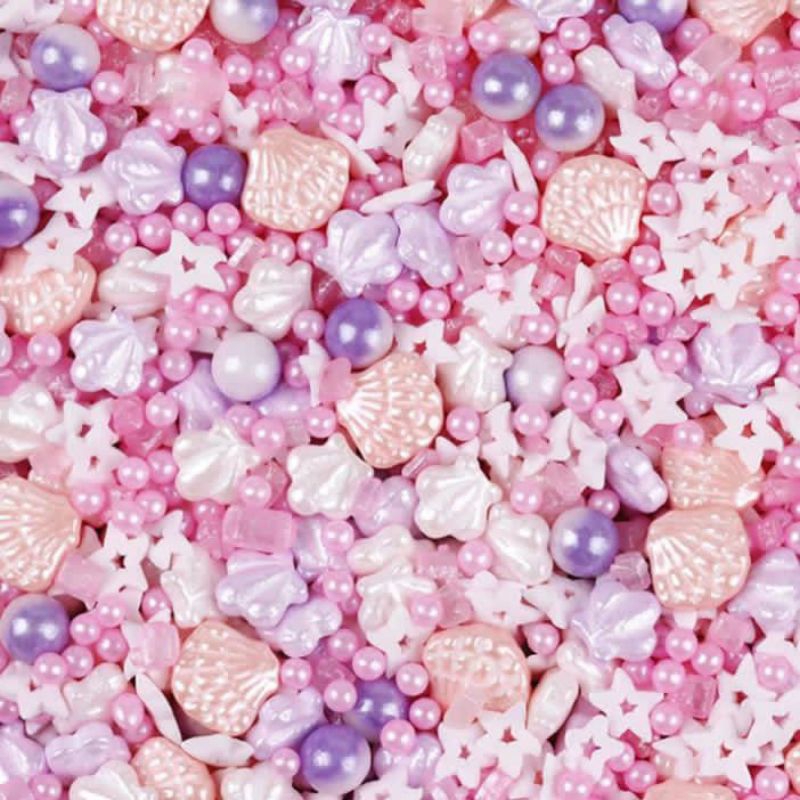 

Springkle edible cake decoration kerang bintang pink impor repack murah