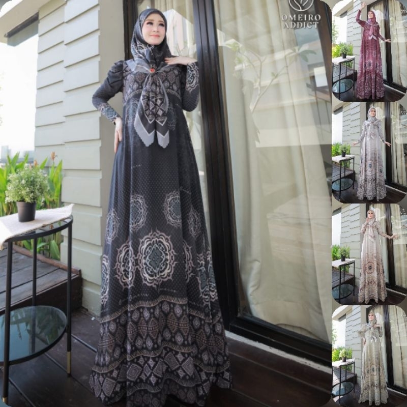 OMEIRO ETNIKA  Baju Dress Gamis Syari Muslimah Etnika Series By Omeiro Addict. NS1