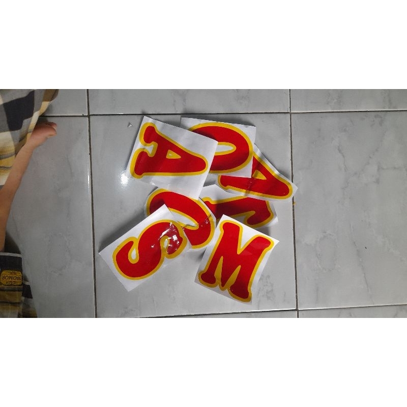 

Stiker cuting vinyl custom ukuran 10 cm perhuruf untuk grobak