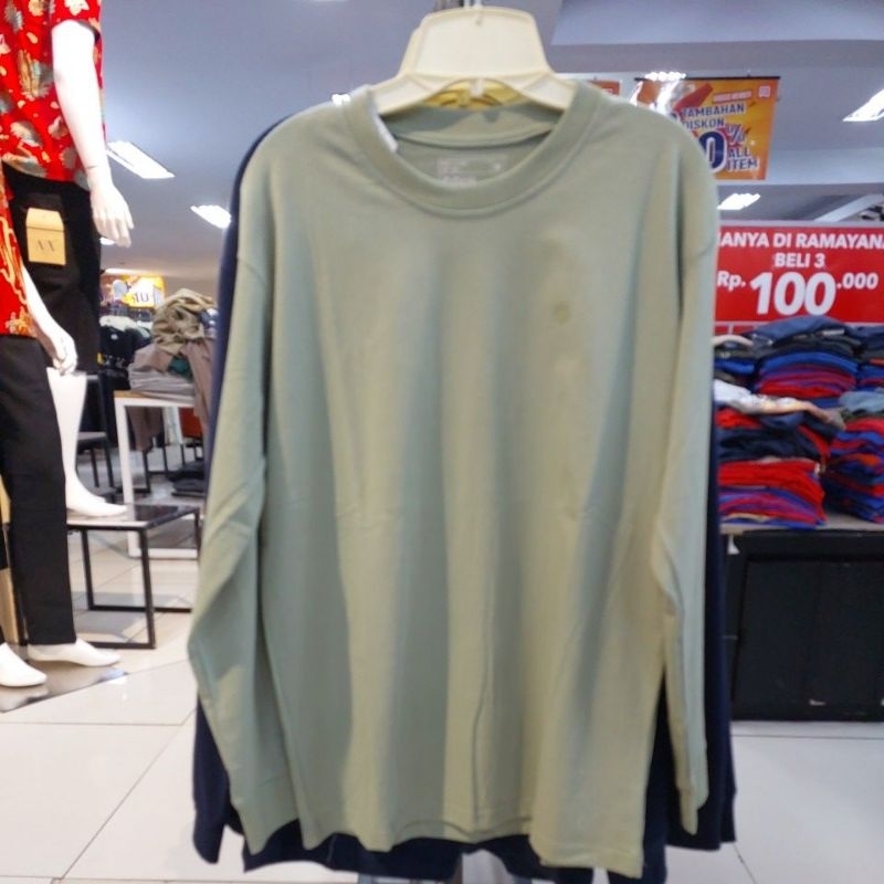 T-Shirt Lengan Panjang Polo Polosan(M_Xl)