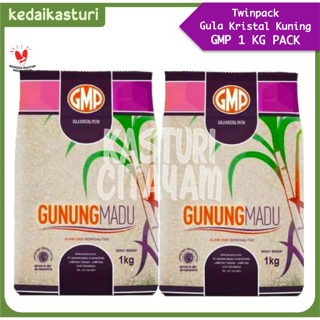 

Gula Pasir GMP 1kg x 2 Pack Kristal Kuning - Twinpack