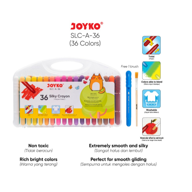 

Silky Crayon Krayon Halus Joyko SLC-A Warna Colors - SLC-A-36Warna