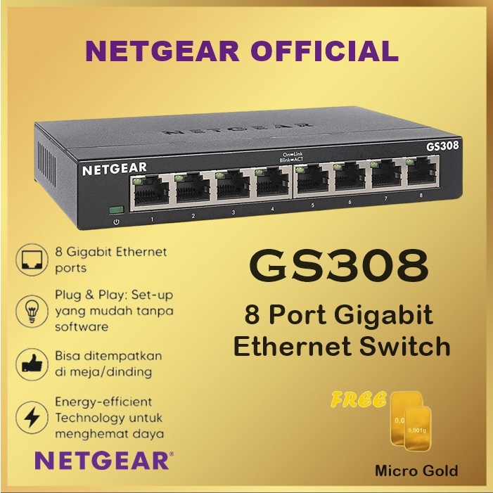 Netgear GS308EP 8-PORT GIGABIT ETHERNET SWITCH POE+ - GS 308EP
