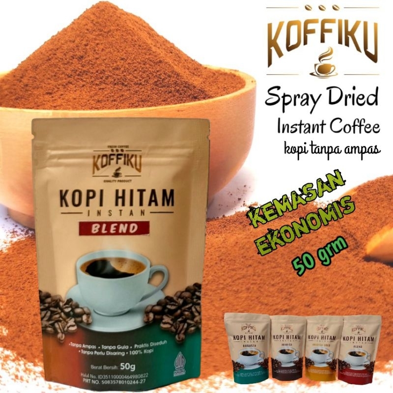 

KOFFIKU Blend kopi hitam instan tanpa ampas kemasan 50 grm