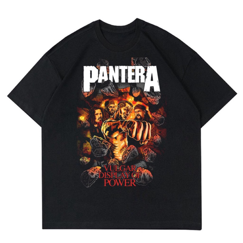 KAOS BAND PANTERA | T-SHIRT BAND PANTERA BLACK | BAJU BAND PRIA BLACK