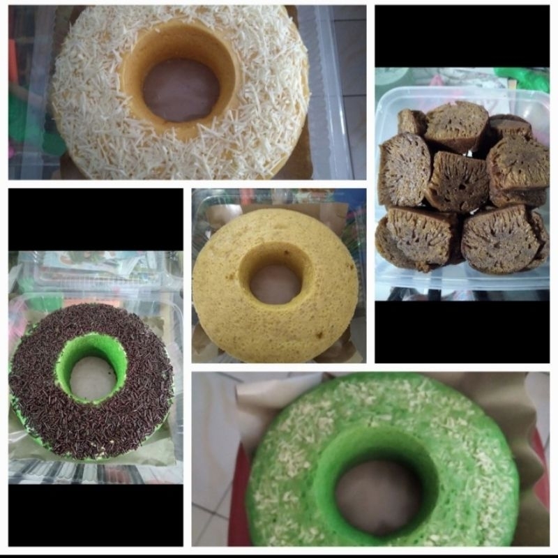 

bolu kukus pisang keju, pandan coklat, marmer, tape keju