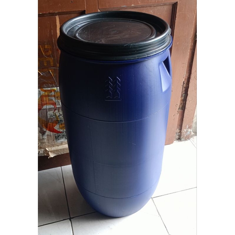 Tempat sampah/tong air biru/drum plastik TEBAL 80liter