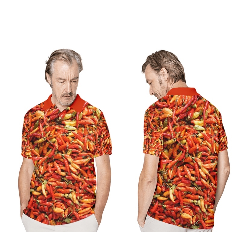 kaos jersey sayuran cabai merah jersey polo sayur | baju cabe orange | kaos sayuran gambar cabai | T