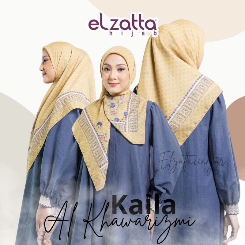 ELZATTA DAUKY HIJAB SEGI EMPAT KAILA AL KHAWARIZMI KERUDUNG ELZATTA BAHAN VOAL JILBAB ELZATTA SEGI E