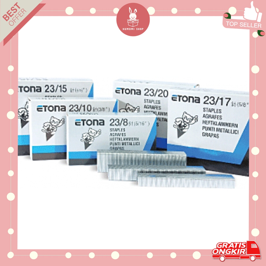 

KUMOMI - Isi Staples Etona no 3 / Isi Staples KECIL BESAR / Steples / Hekter / Isi Hekter refill / TEMBAK