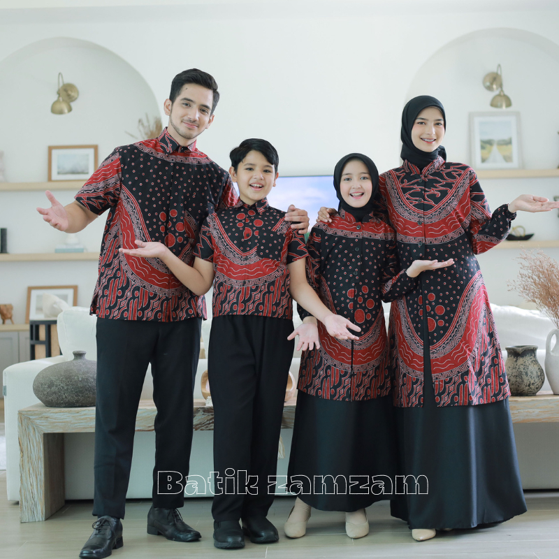 Syarifa Baju Couple Batik Pasangan Gamis Keluarga Batik Kapel Ayah Ibu Anak Terbaru