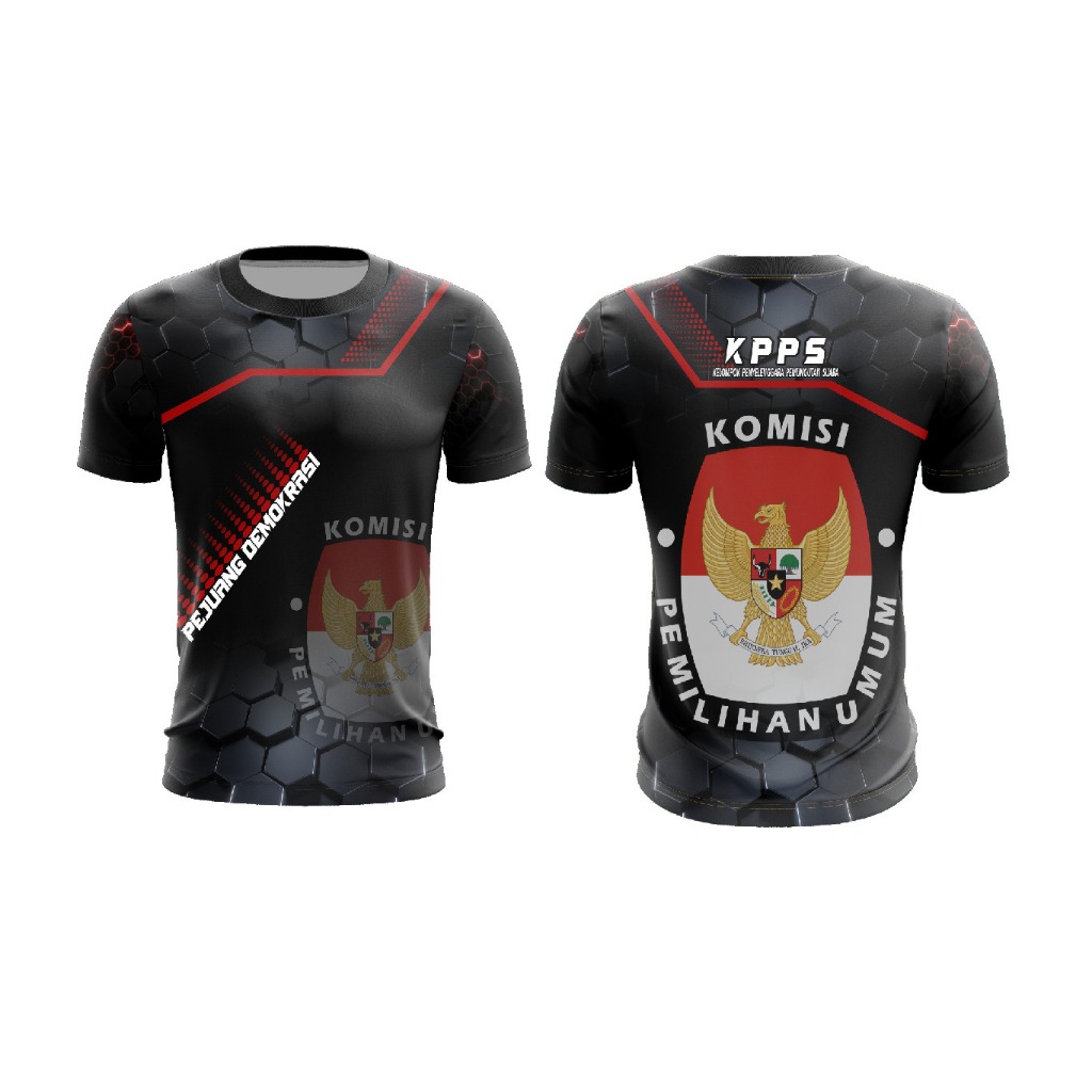 Kaos KPU KPPS Hitam Pemilu