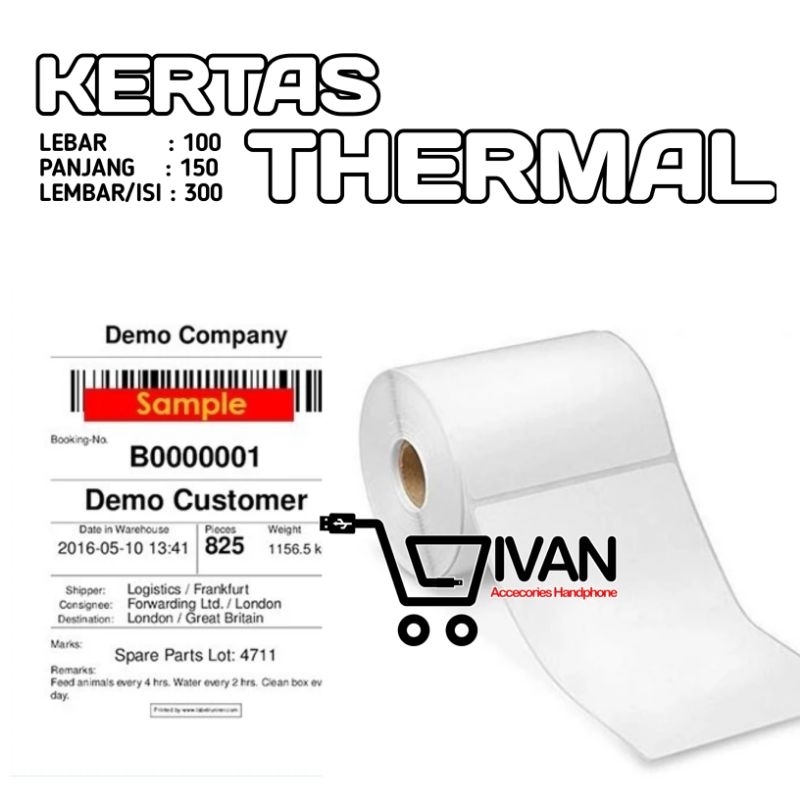 

KERTAS THERMAL PRINT LABEL 100 X 150 X 300