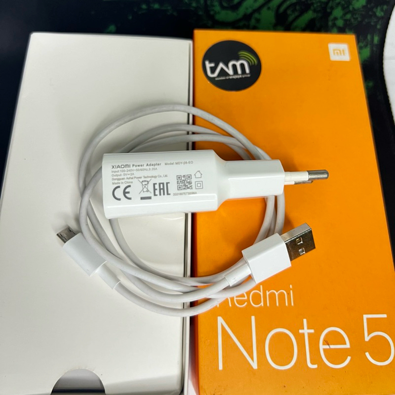 CHARGER XIAOMI REDMI NOTE 5 ORIGINAL BAWAAN HP MIKRO USB 10 WATT SUPORT NOTE 6 PRO/5 PLUS/NOTE 4