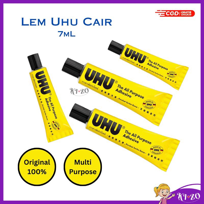 

UHU Lem Serbaguna & Prakarya 7mL | Lem Uhu All Purpose Adhesive 7Gr | Lem Cair UHU