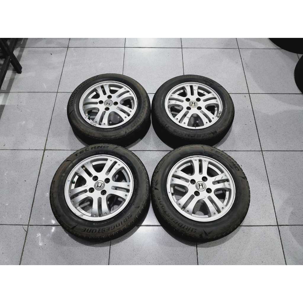 VELG MOBIL SECOND ORI R14 STD HONDA JAZZ V-TECH RING 14X5,5 ET45 PCD 4X100 PLUS BAN 175/65 R14