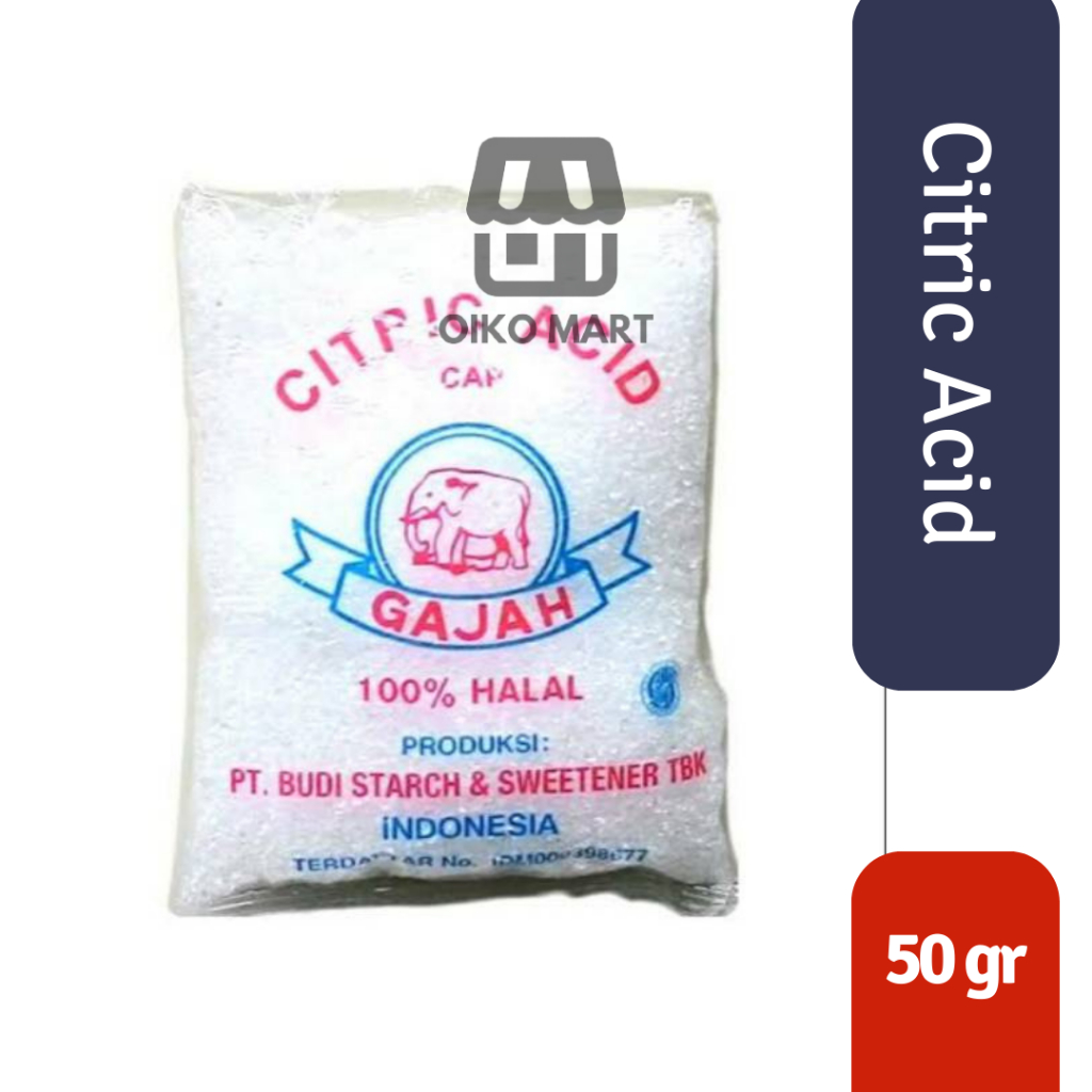 

Citrun / Citric Acid Cap Gajah 50gr / Asam Sitrat - Citrun Acid Cap Gajah 50gr | Citric Asam Sitrat | Pemutih | Pembersih Sitrun Zuur