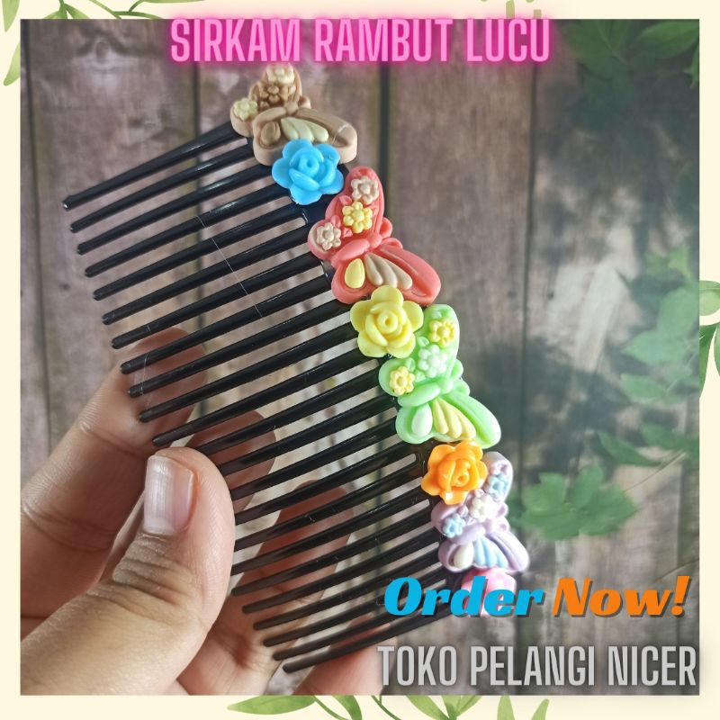 Sirkam Rambut Kupu Bunga- Sirkam Jepit Anak -Sirkam sanggul Headpiece Mahkota Jepit TPN