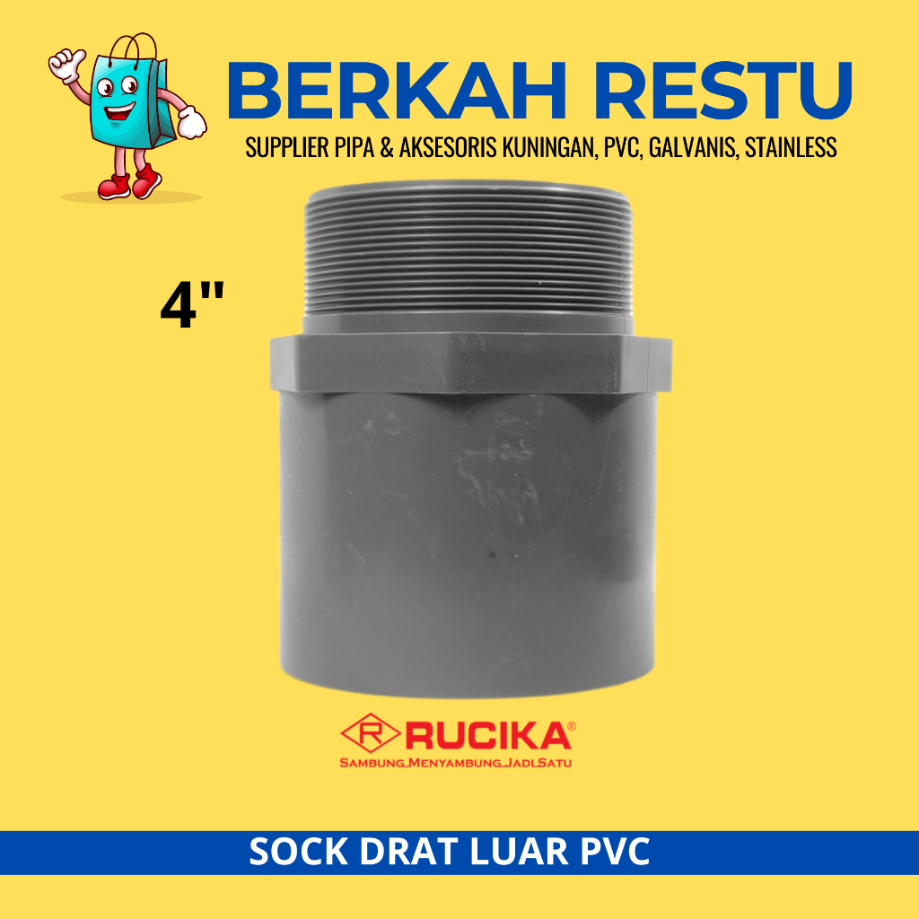 SOK DRAT LUAR/ VALVE SOCKET/ SDL 4" INCH PVC AW RUCIKA
