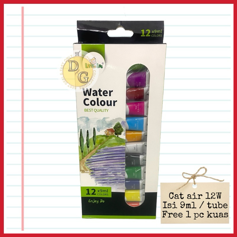 

CAT AIR WATER COLOUR 12 WARNA MURAH GRATIS KUAS