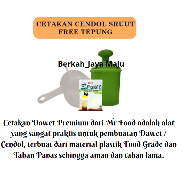 Cetakan cendol sruut / dawet free tepung cendol