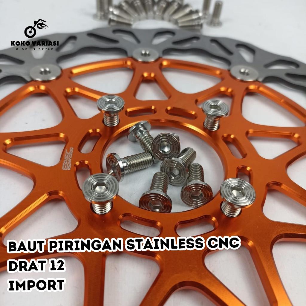 BAUT PIRINGAN STAINLESS BAUT DISC STAINLESS SS DRAT 12 BAUT DISC CAKRAM CNC BAUT PIRINGAN CAKRAM