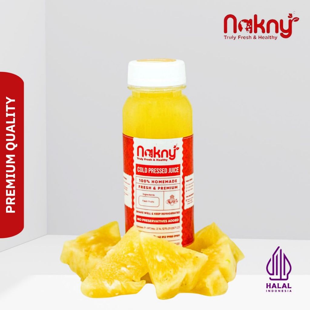 

Pressed Juice Pineapple | Jus Nanas | Cold Press Juice by Nakny 250ml 500ml 1000ml