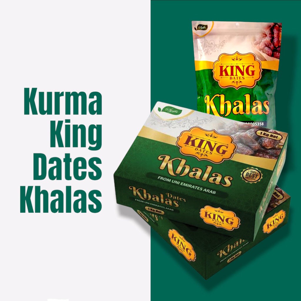 

Kurma Khalas King 500 gram dan 1 Kg King Dates Khalas Kurma Premium Kemasan kotak