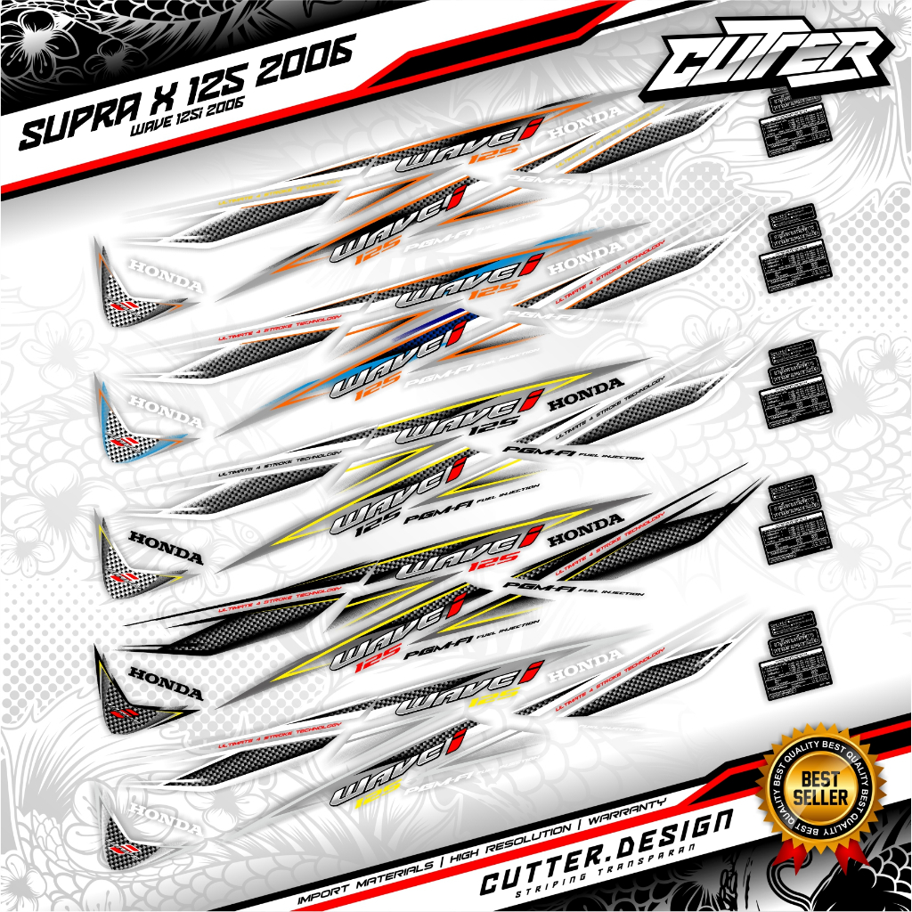STRIPING TRANSPARAN SUPRA X 125 2006 / striping wave 125i 2006